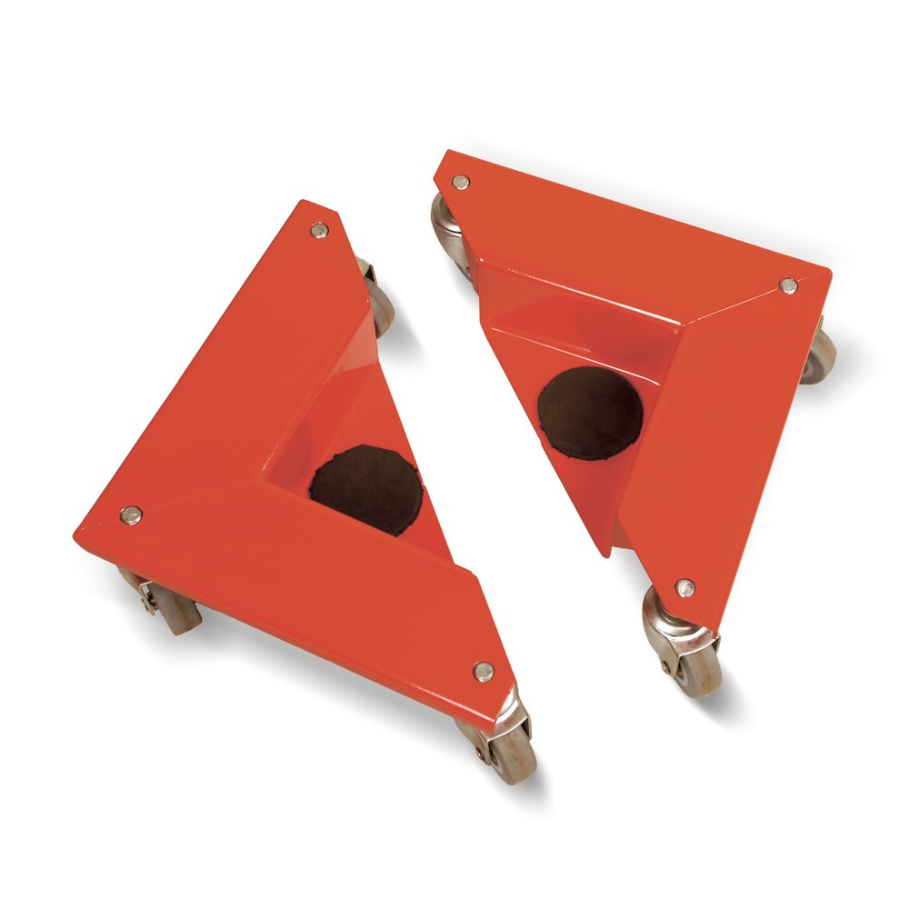 Produktabbildung: Transportroller mit Vollgummi-Lenkrollen, Stahlblech, TK 150 kg, für Lasten ohne Beine, 4 Stk/VE