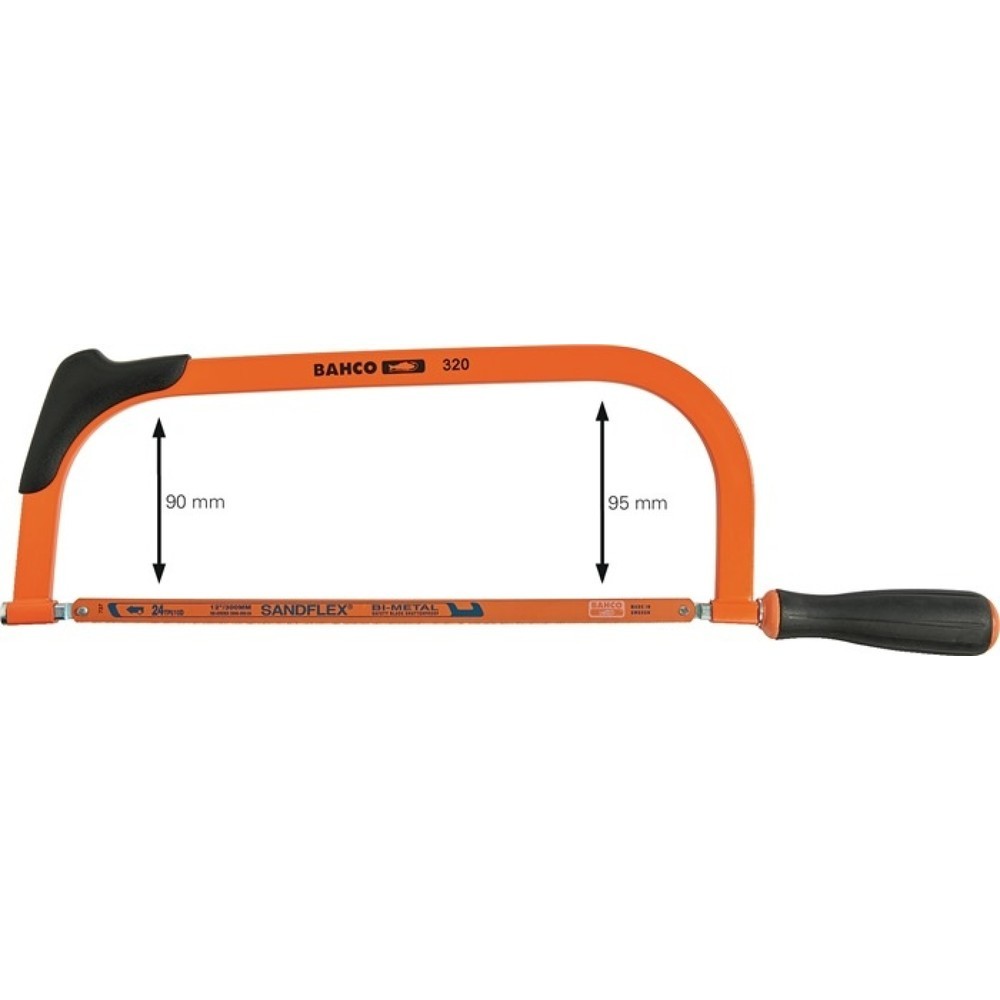 Produktabbildung: BAHCO Metallsägebogen 320 Blatt-L.300mm 24 Z./Zoll Komfort- u.Frontgriff