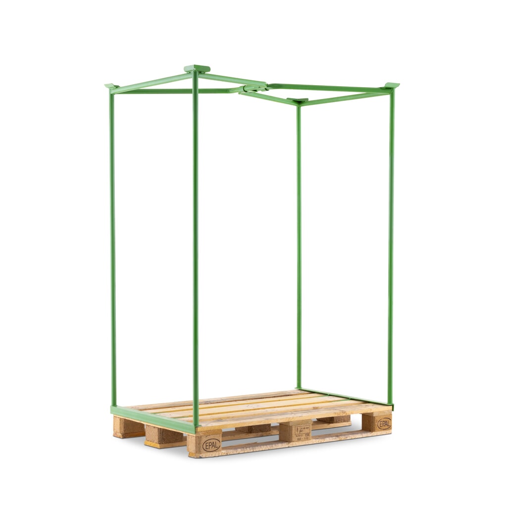 HEMMDAL Gitteraufsatzrahmen offen, HxBxT 1.600 x 1.200 x 800 mm, maigrün Produktabbildung: HEMMDAL Gitteraufsatzrahmen offen, HxBxT 1.600 x 1.200 x 800 mm, maigrün