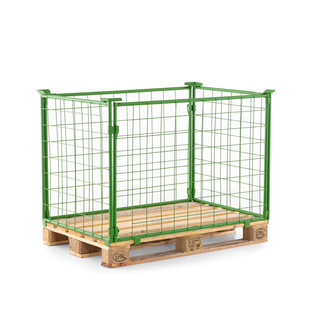 Produktabbildung: BASIC Gitteraufsatzrahmen ohne Klappe, Maschenweite 100 x 100 mm, HxBxT 800 x 1.200 x 800 mm, maigrün