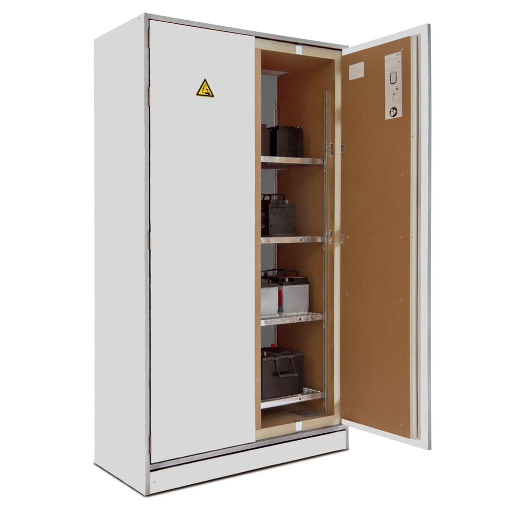 Produktabbildung: Steinbock® Akku-Sicherheitsschrank für Lithium-Ionen-Batterien, 2-flügelig