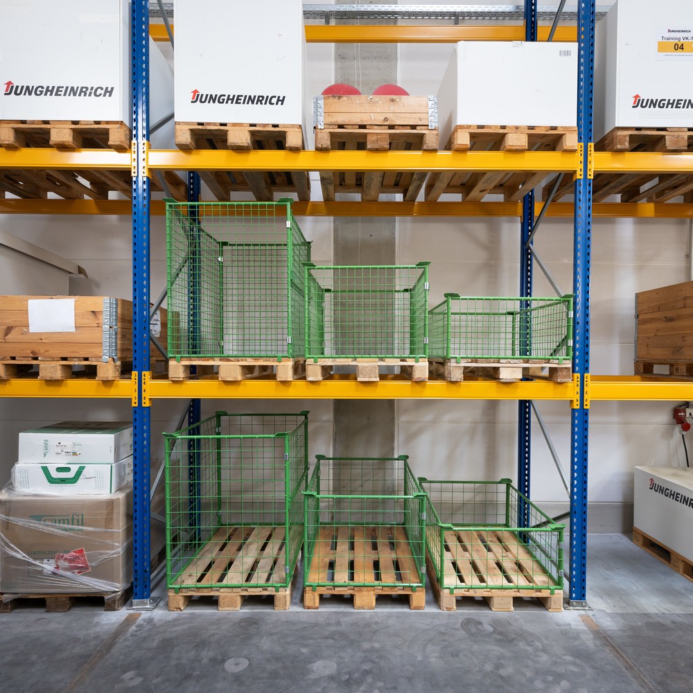 Produktabbildung Nr. 3: BASIC Palettenaufsatz ohne Klappe, Maschenweite 100 x 100 mm, HxBxT 400 x 1.200 x 800 mm, maigrün