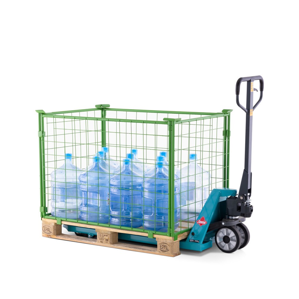 Produktabbildung Nr. 3: Restposten - Zwischenverkauf vorbehalten: BASIC Palettenaufsatz ohne Klappe, Maschenweite 100 x 100 mm, HxBxT 600 x 1.200 x 800 mm, maigrün