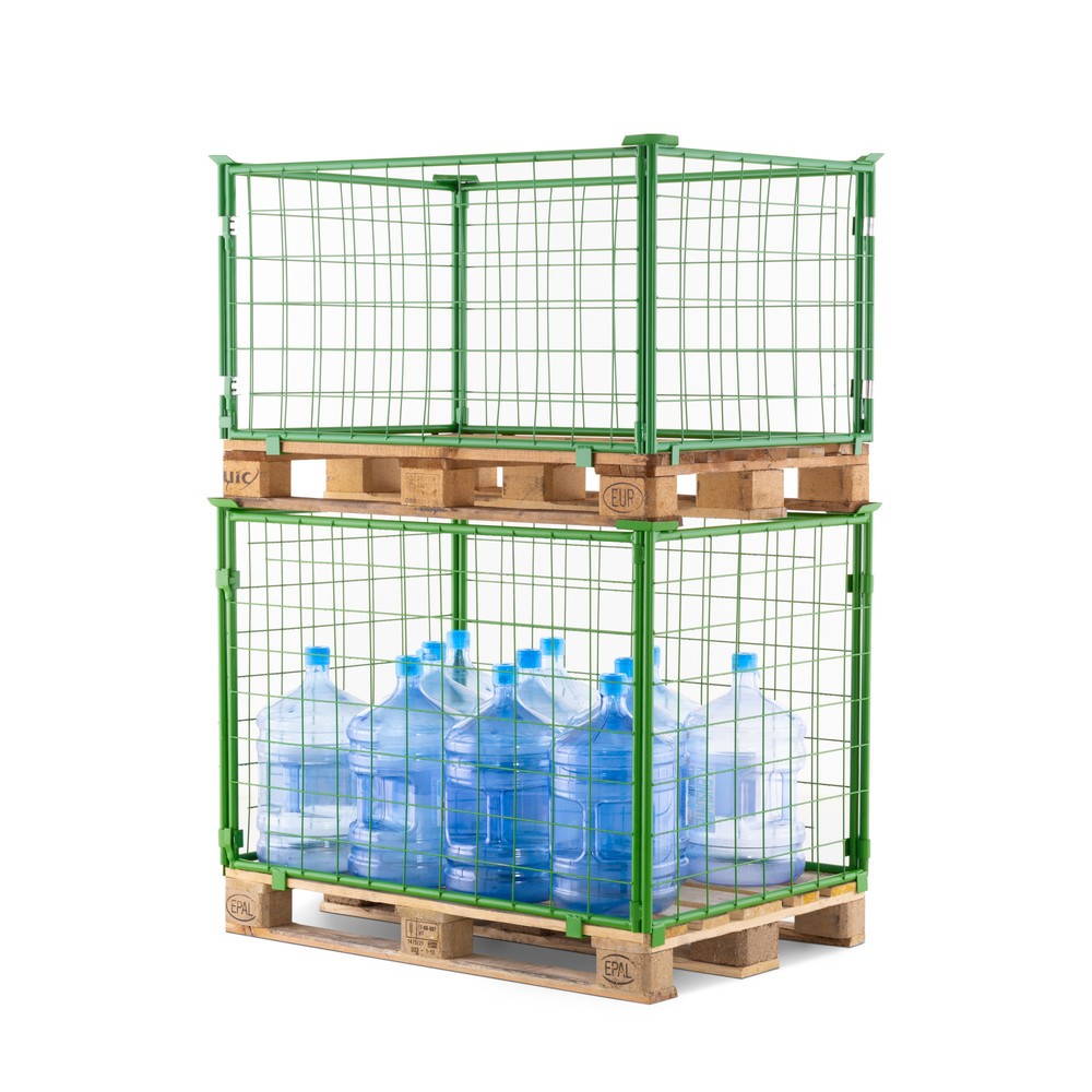 Produktabbildung Nr. 11: BASIC Palettenaufsatz ohne Klappe, Maschenweite 50 x 50 mm, HxBxT 400 x 1.200 x 800 mm, maigrün