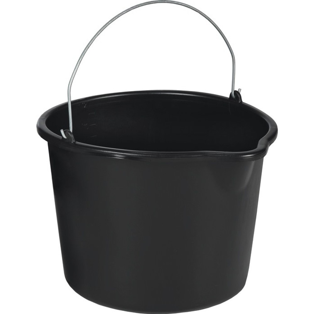 Produktabbildung: Baueimer, mit Tülle schwarz, 12 l, Polyethylen