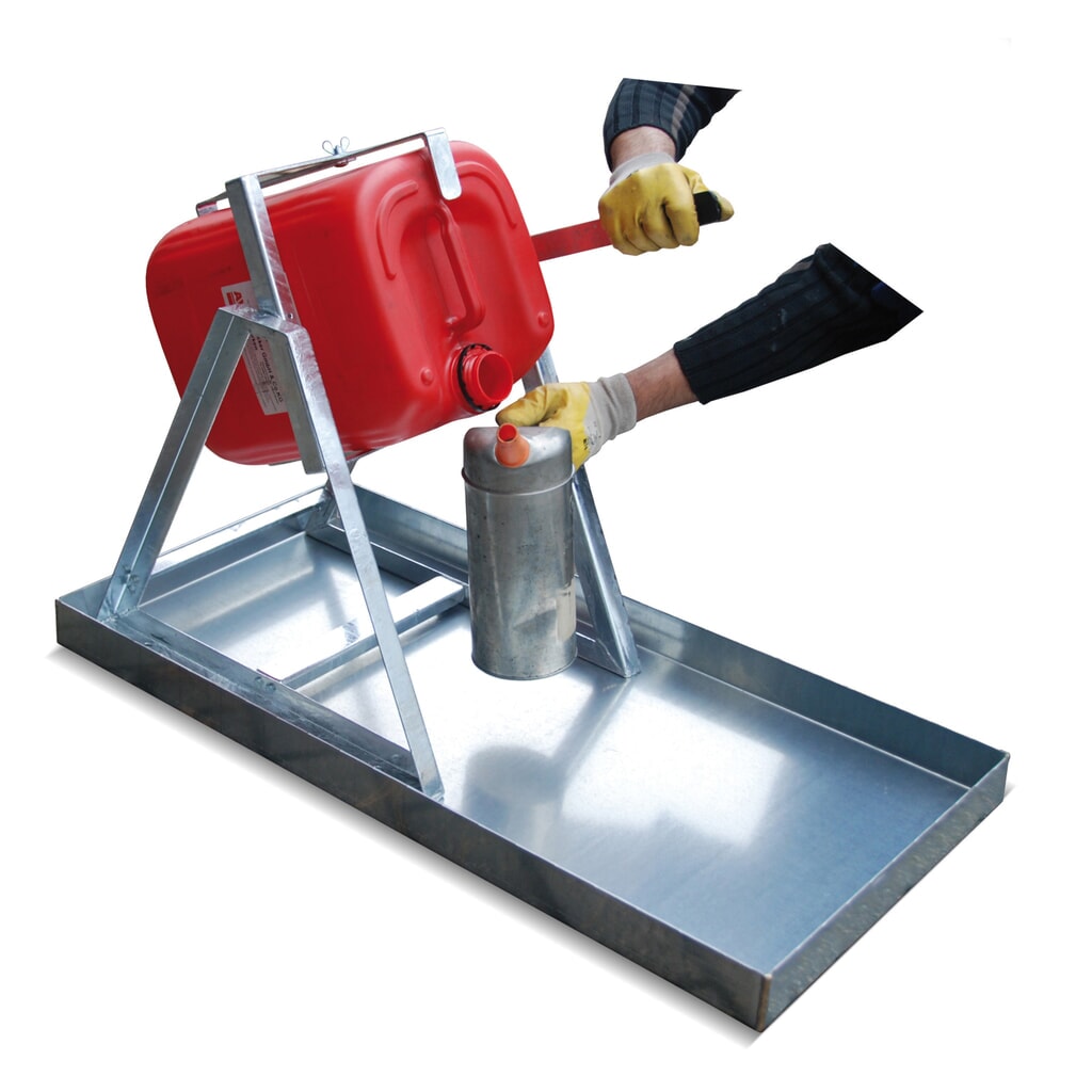 Bauer® Abfüllbock inkl. Kippstange, für 20-/25-Liter-Gebinde, verzinkt Produktabbildung: Bauer® Abfüllbock inkl. Kippstange, für 20-/25-Liter-Gebinde, verzinkt