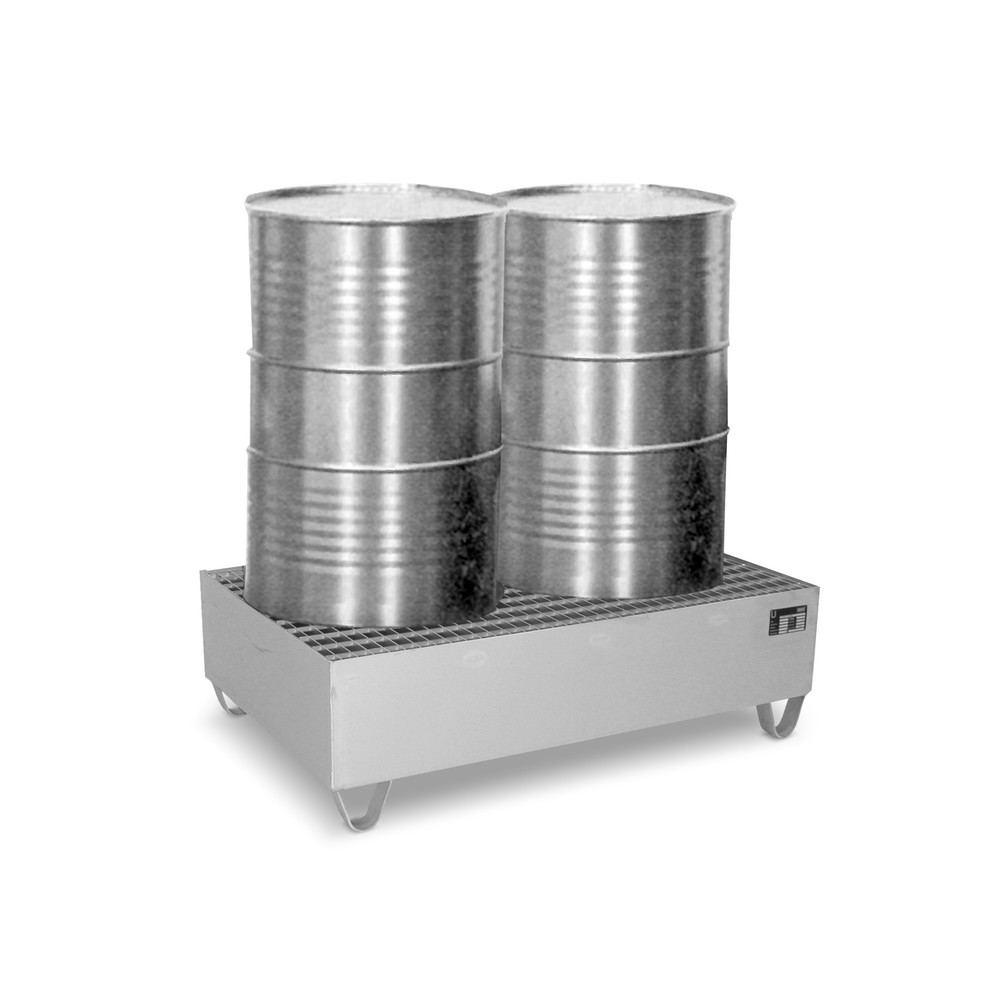 Produktabbildung: Bauer® Auffangwanne aus Edelstahl, HxBxT 360 x 800 x 1.200 mm, 2x 200 l