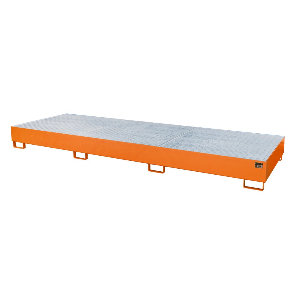 Produktabbildung Nr. 2: Bauer® Auffangwanne aus Stahl für 3x KTC/IBC, gelborange