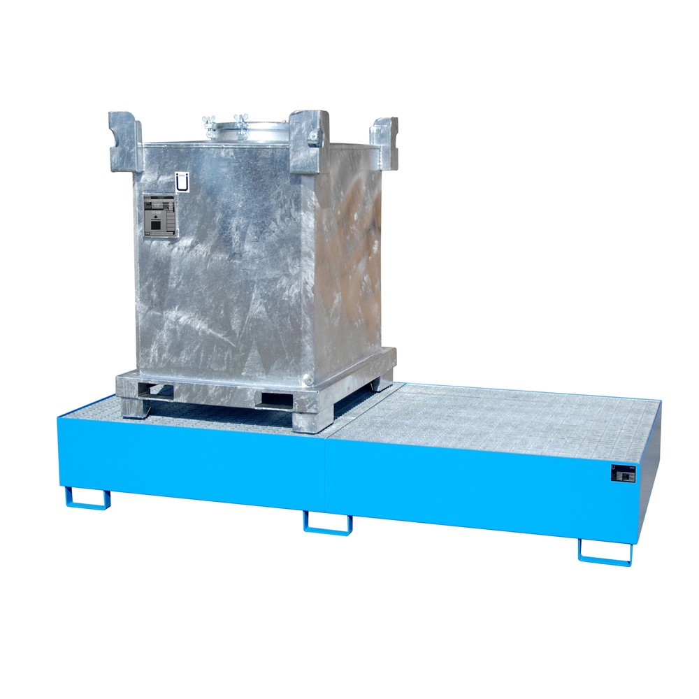 Produktabbildung Nr. 2: Bauer® Auffangwanne aus Stahl für 2x KTC/IBC, lichtblau
