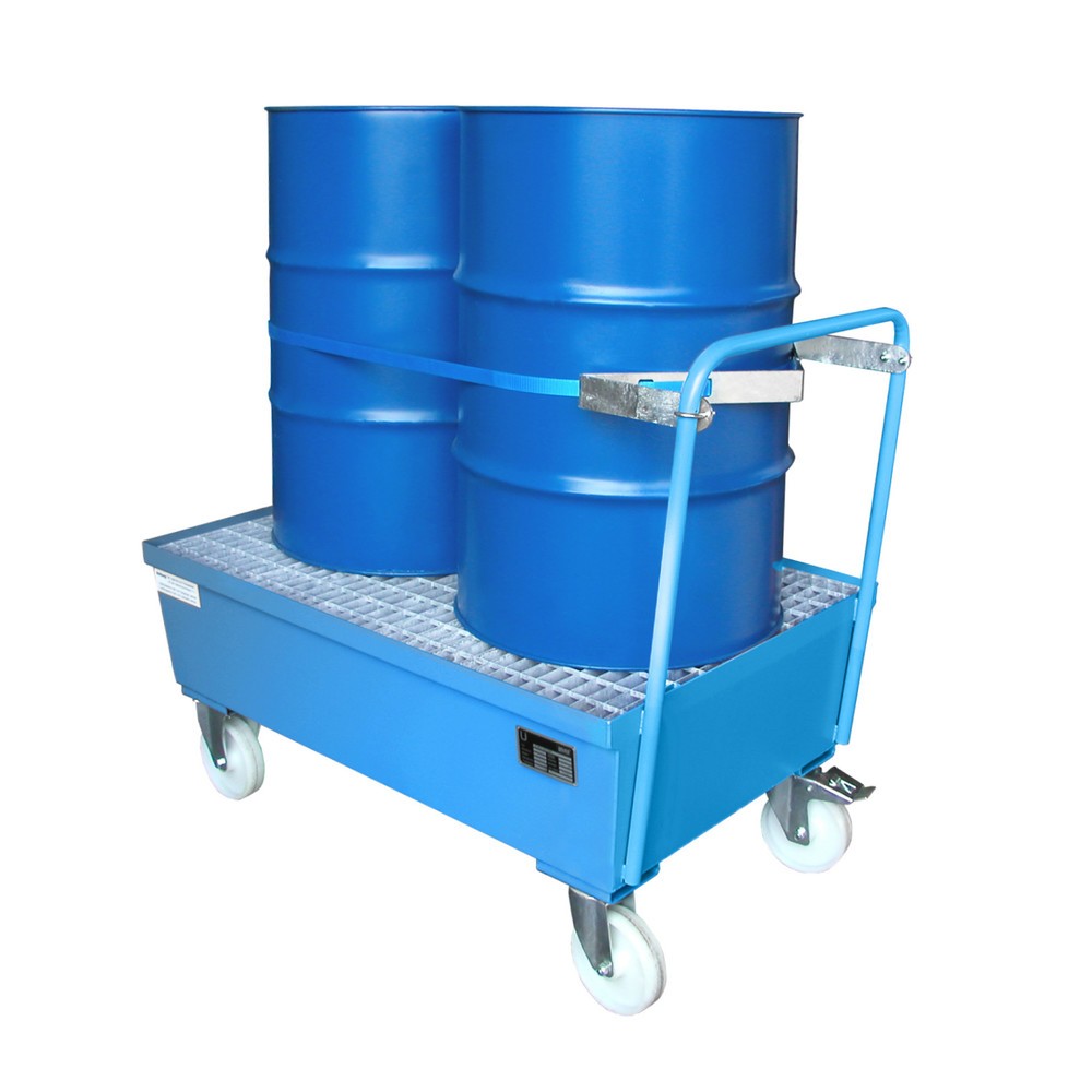 Produktabbildung Nr. 2: Bauer® Auffangwanne, fahrbar, 2x 200 l stehend, Auffangvolumen 225 l, lichtblau