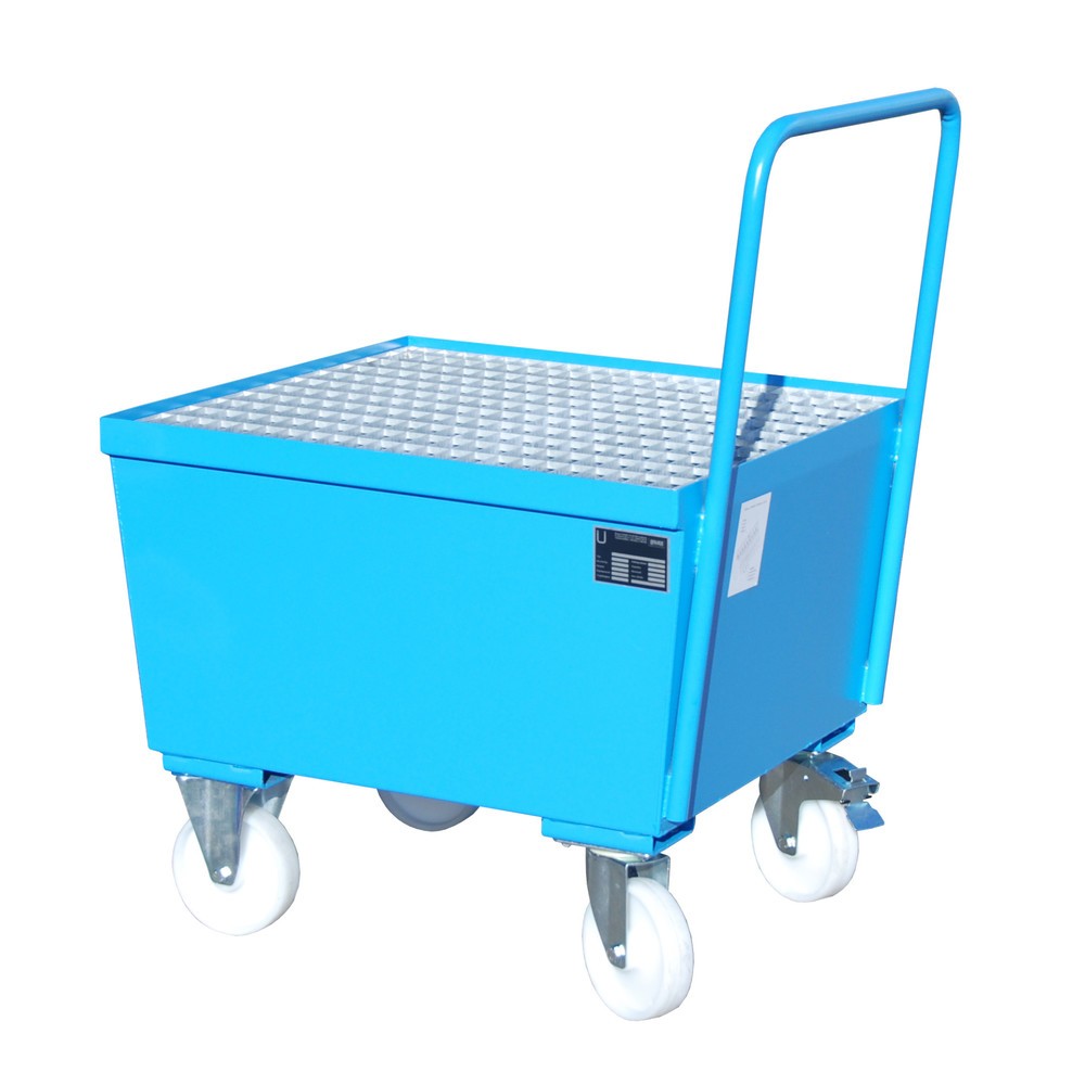 Produktabbildung Nr. 2: Bauer® Auffangwanne, fahrbar, 1x 200 l stehend, Auffangvolumen 215 l, lichtblau