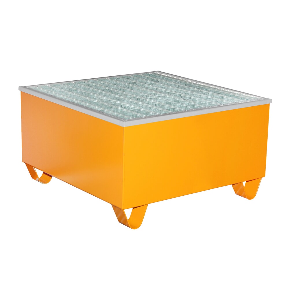 Bauer® Auffangwanne aus Stahl AW-1/PE, lackiert, Gelborange Produktabbildung: Bauer® Auffangwanne aus Stahl AW-1/PE, lackiert, Gelborange
