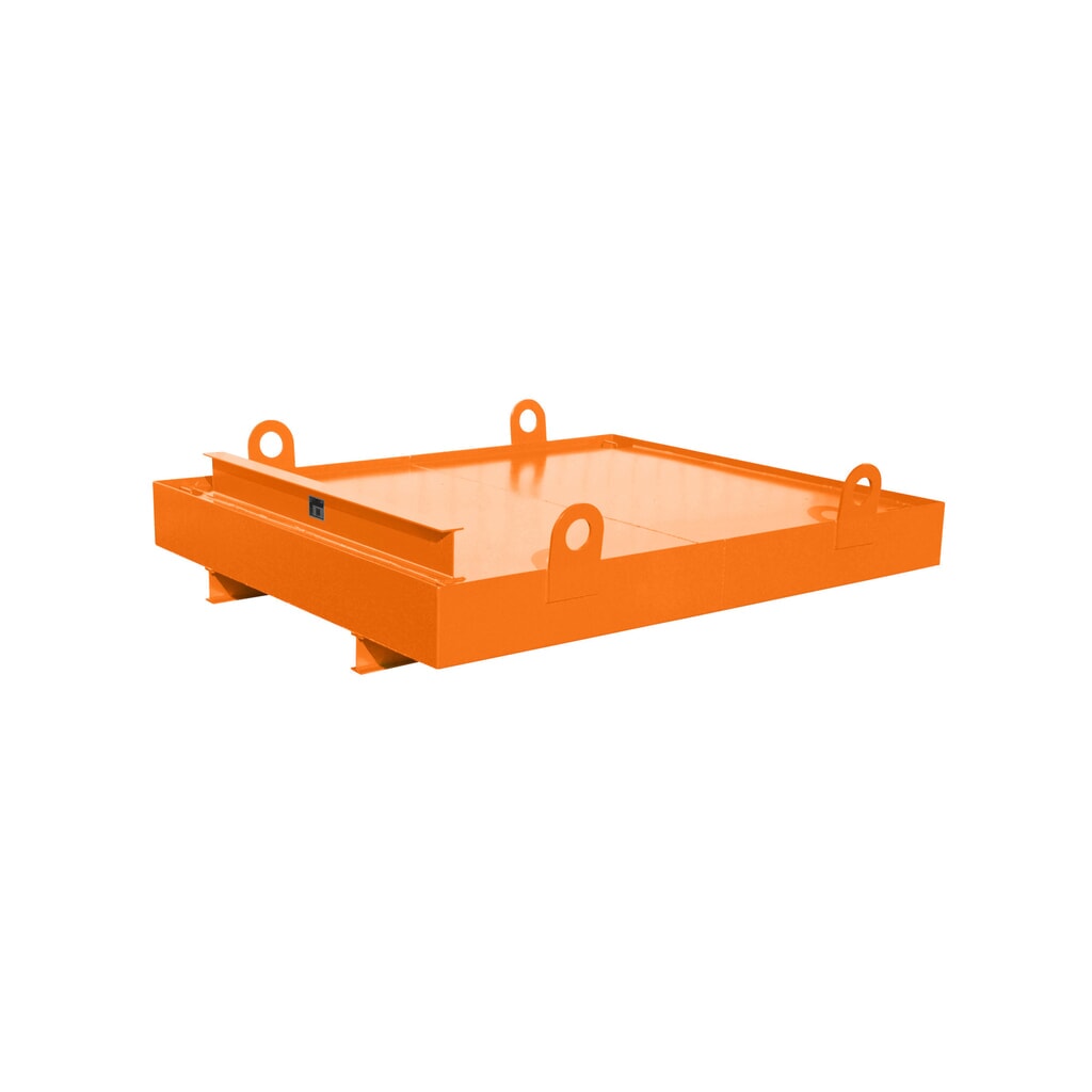 Bauer® Auffangwanne aus Stahl für Container, HxBxT 560 x 2.300 x 2.030 mm, Auffangvolumen 880 l, gelborange Produktabbildung: Bauer® Auffangwanne aus Stahl für Container, HxBxT 560 x 2.300 x 2.030 mm, Auffangvolumen 880 l, gelborange