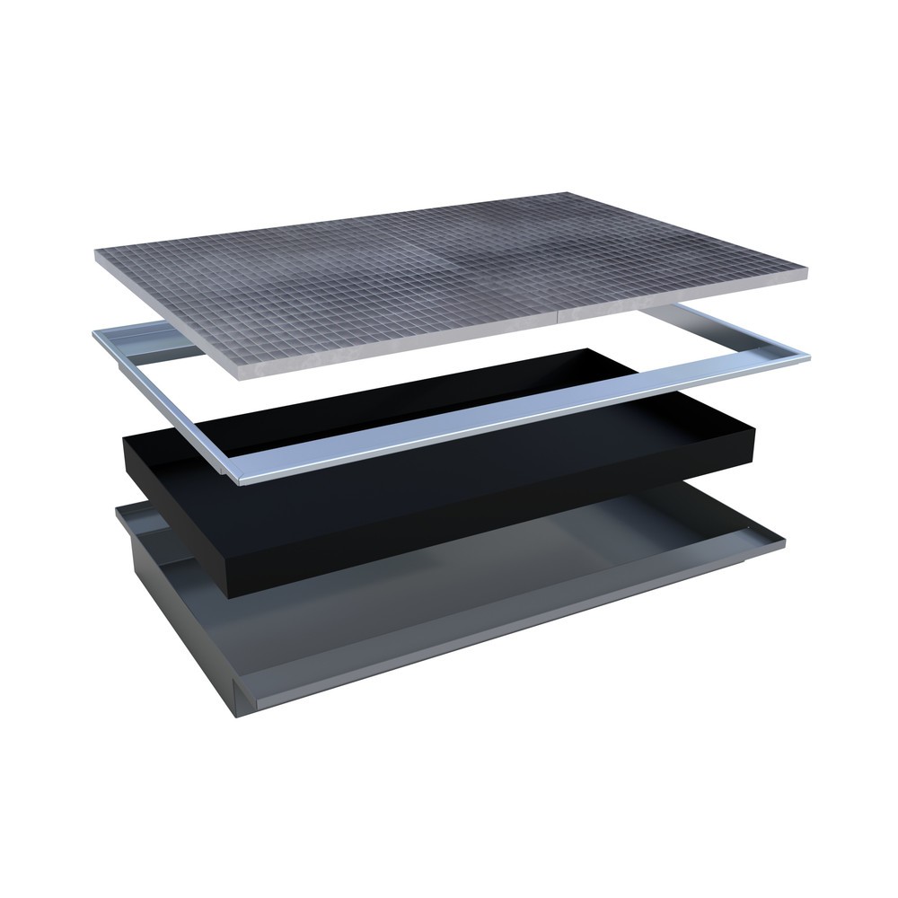 Produktabbildung Nr. 2: Bauer® Einhänge-Auffangwanne aus Stahl mit PE-Einsatz EHW 1800 PE, lackiert, Mausgrau