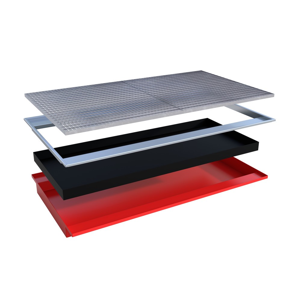 Produktabbildung Nr. 2: Bauer® Einhänge-Auffangwanne aus Stahl mit PE-Einsatz EHW 2200 PE, lackiert, Feuerrot