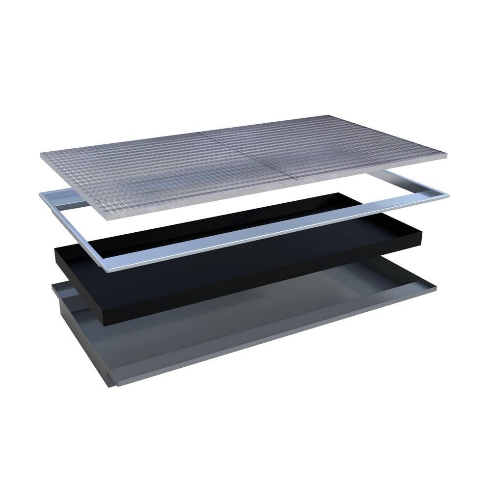 Produktabbildung Nr. 2: Bauer® Einhänge-Auffangwanne aus Stahl mit PE-Einsatz EHW 2200 PE, lackiert, Mausgrau