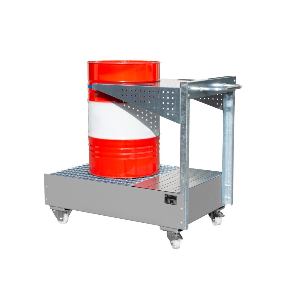 Produktabbildung Nr. 2: Bauer® Fahrbare Auffangwanne LPW, inkl. Lochplattenkonsole u. Haltegurt, mausgrau