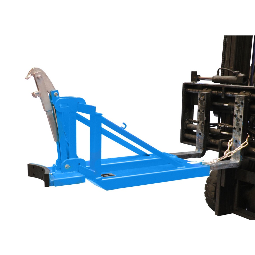 Produktabbildung: Bauer® Fassgreifer, Kunststoff-Deckelfässer, TK 800 kg, RAL 5012 lichtblau