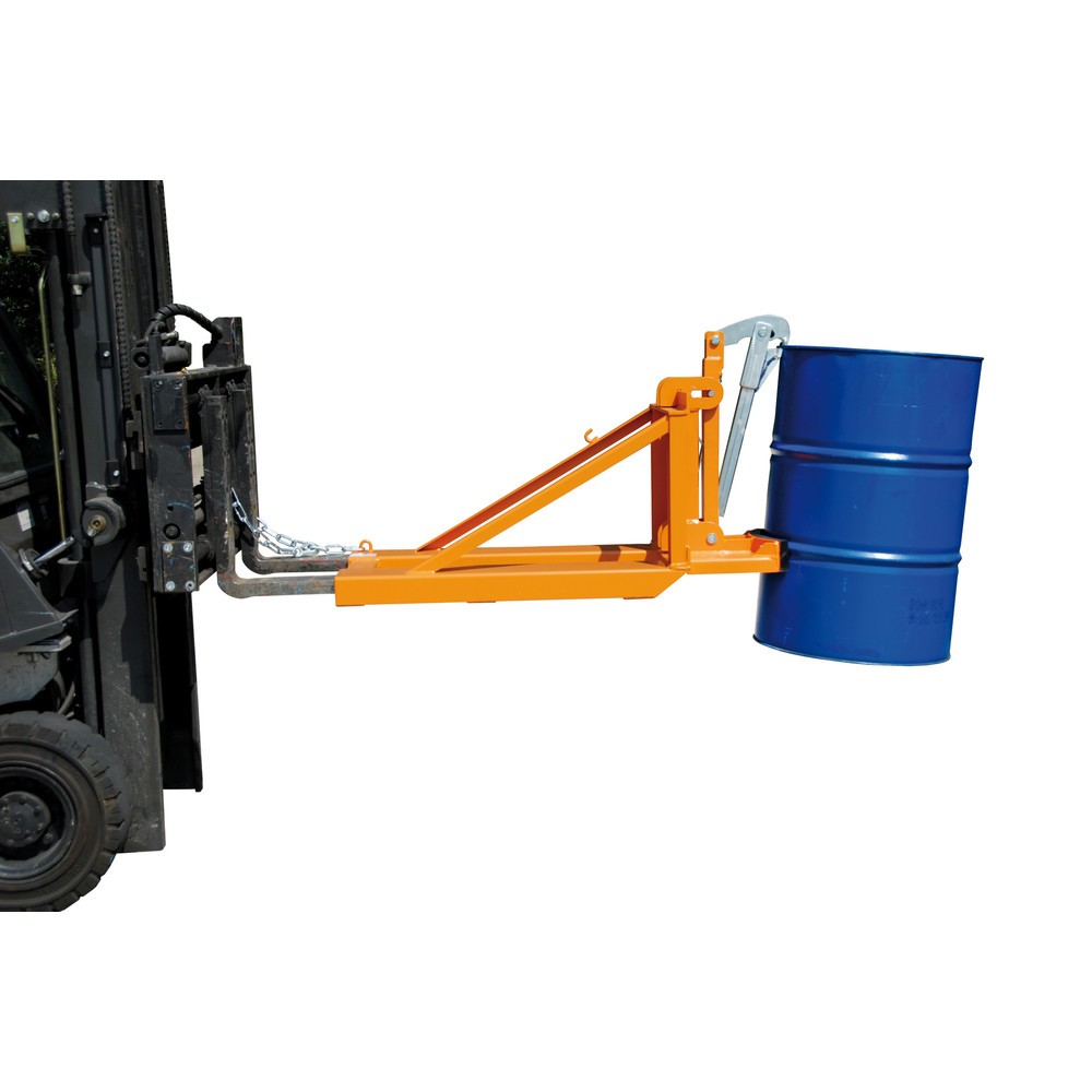 Produktabbildung Nr. 2: Bauer® Fassgreifer, Stahl- und Kunststoff-L-Ringfässer, TK 800 kg, RAL 2000 gelborange