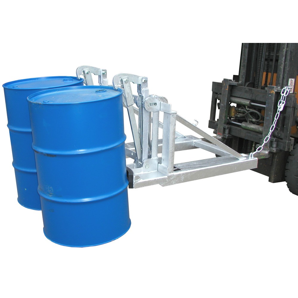 Produktabbildung: Bauer® Fassgreifer, Stahl- und Kunststoff-L-Ringfässer, TK 1.600 kg, feuerverzinkt