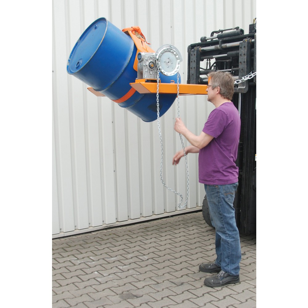 Produktabbildung Nr. 2: Bauer® Fasskipper, TK 300 kg, für Fass-Ø 350-600 mm, Endloskette, RAL 2000 gelborange