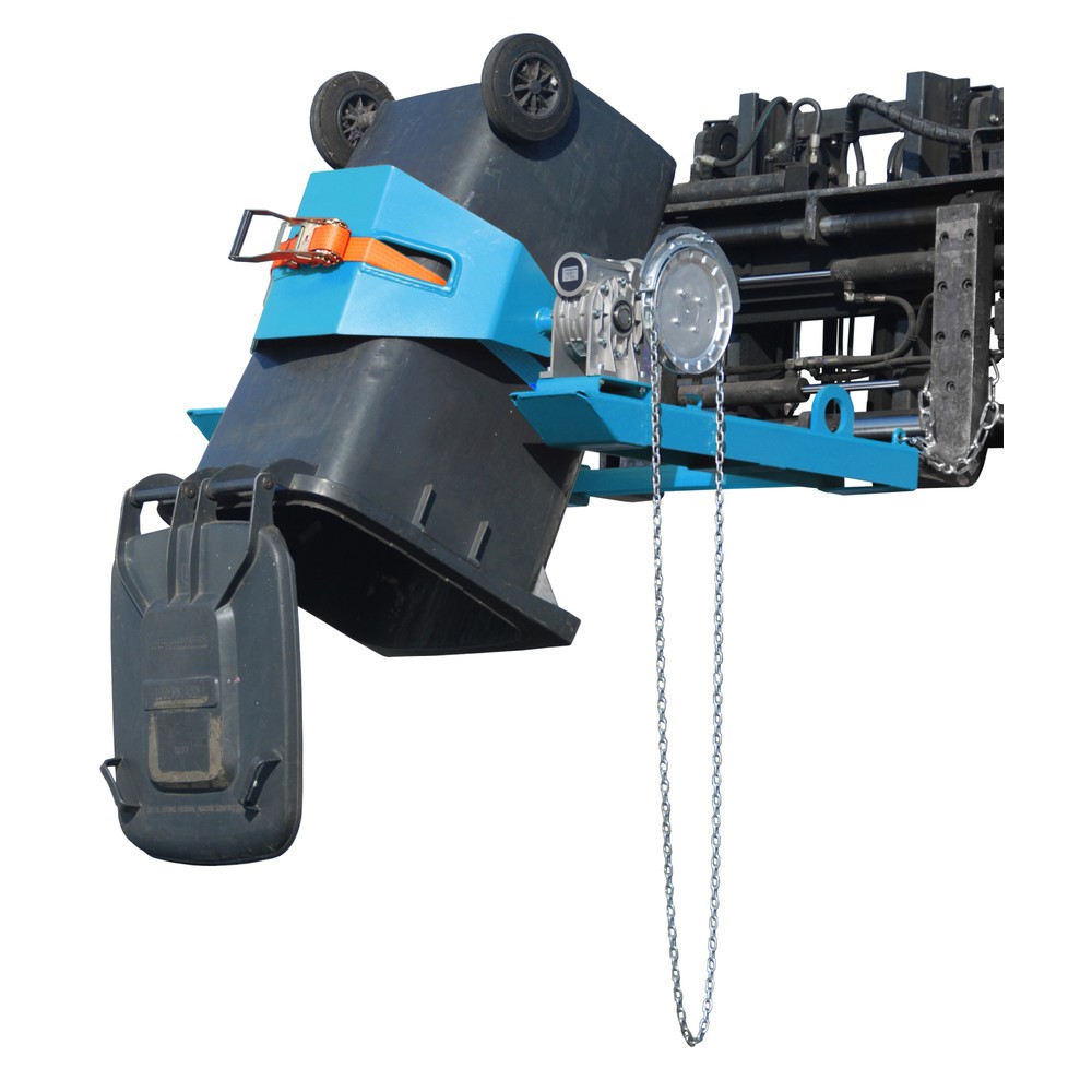 Produktabbildung Nr. 1: Bauer® Fasskipper, TK 300 kg, für Fass-Ø 350-600 mm, Endloskette, RAL 5012 lichtblau
