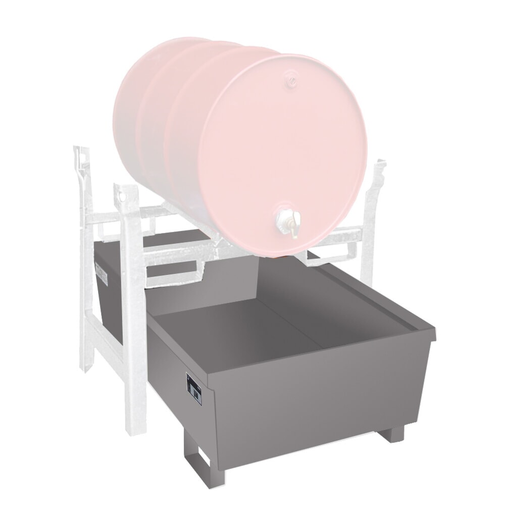 Produktabbildung: Bauer® Fassregal-Auffangwanne FRA-1, lackiert, Mausgrau