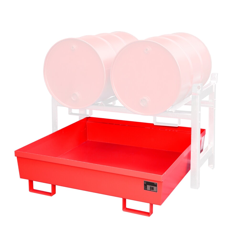Produktabbildung: Bauer® Fassregal-Auffangwanne FRA-2, lackiert, Feuerrot