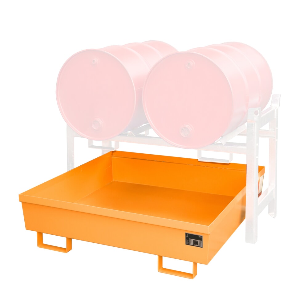 Produktabbildung: Bauer® Fassregal-Auffangwanne FRA-2, lackiert, Gelborange