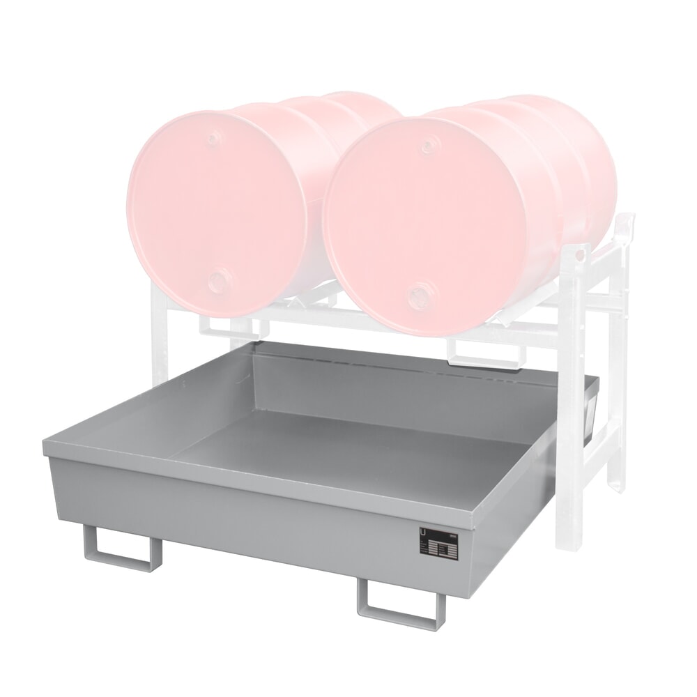 Produktabbildung: Bauer® Fassregal-Auffangwanne FRA-2, lackiert, Mausgrau