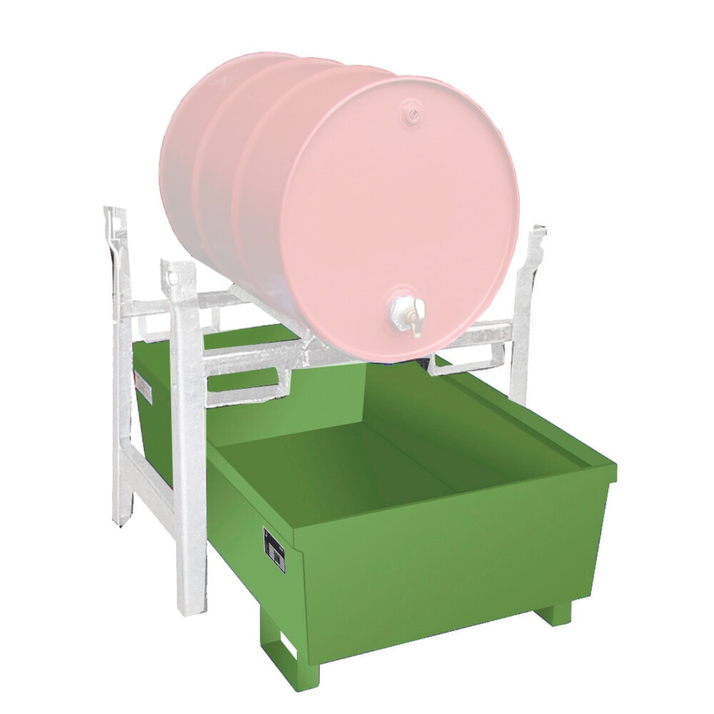 Produktabbildung: Bauer® Fassregal-Auffangwanne FRA-1, lackiert, Resedagrün