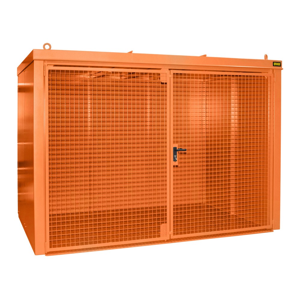 Produktabbildung: Bauer® Gasflaschen-Container GFC-B, feuerbeständig, für max. 96 Flaschen, gelborange