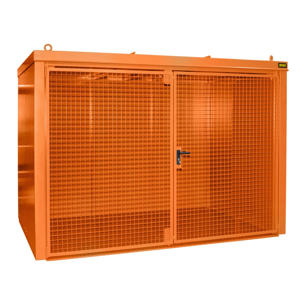 Produktabbildung: Bauer® Gasflaschen-Container GFC-B, feuerbeständig, für max. 60 Flaschen, gelborange