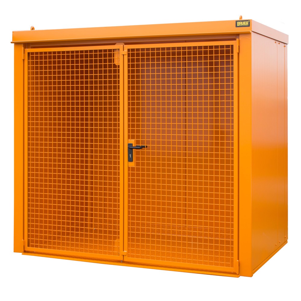 Produktabbildung: Bauer® Gasflaschen-Container GFC-B, feuerbeständig, für max. 45 Flaschen, gelborange