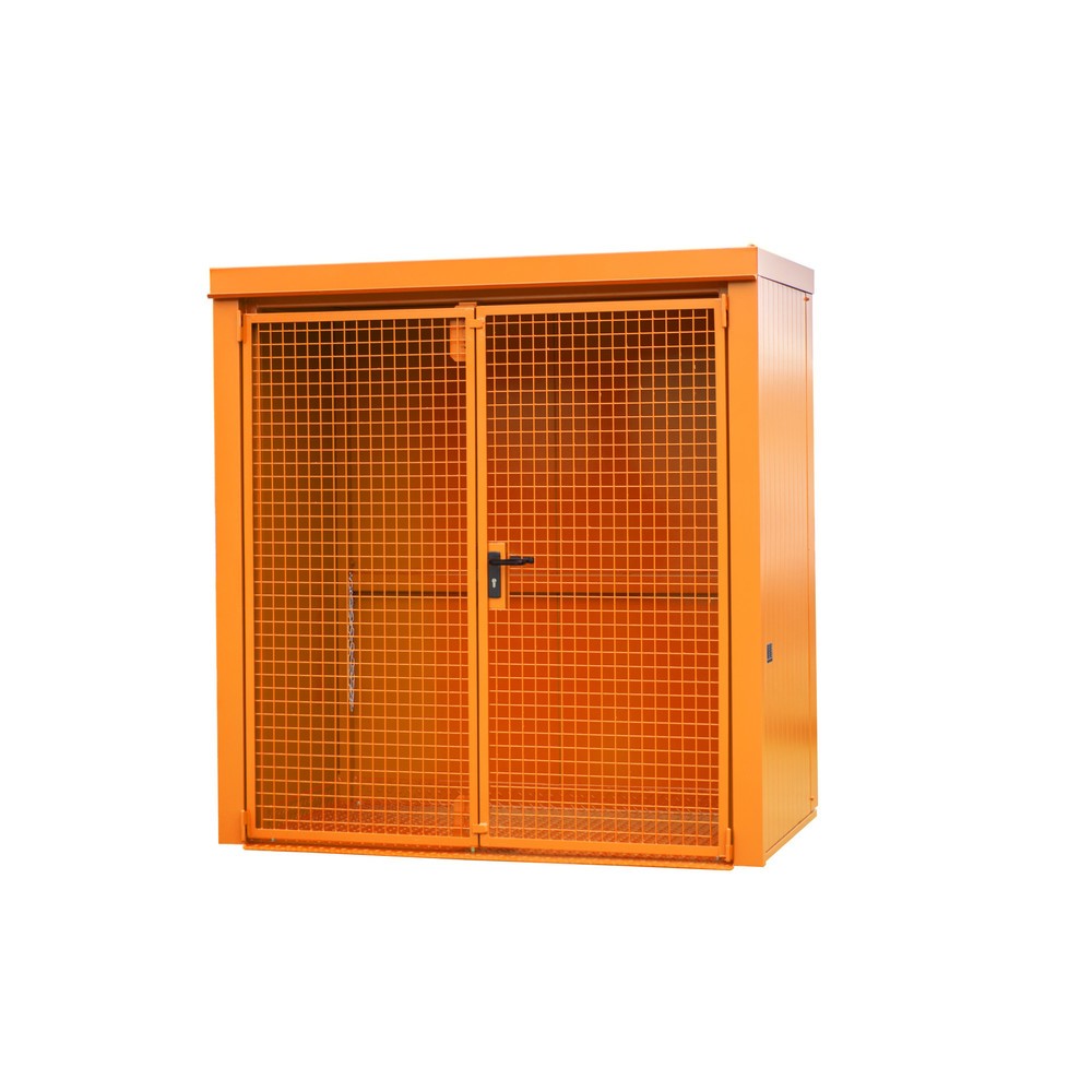 Produktabbildung: Bauer® Gasflaschen-Container GFC-B, feuerbeständig, für max. 28 Flaschen, gelborange