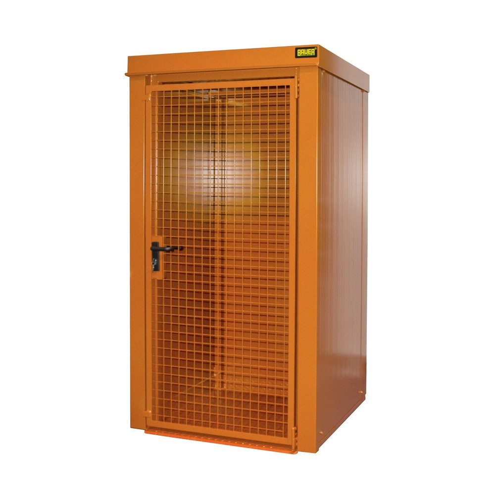 Produktabbildung: Bauer® Gasflaschen-Container GFC-B, feuerbeständig, für max. 9 Flaschen, gelborange