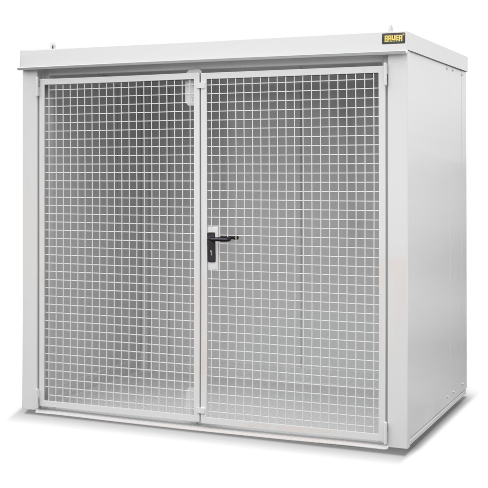 Produktabbildung: Bauer® Gasflaschen-Container GFC-B, feuerbeständig, für max. 45 Flaschen, grauweiß