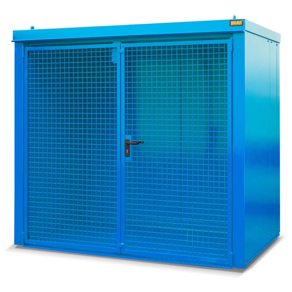 Produktabbildung: Bauer® Gasflaschen-Container GFC-B, feuerbeständig, für max. 45 Flaschen, lichtblau
