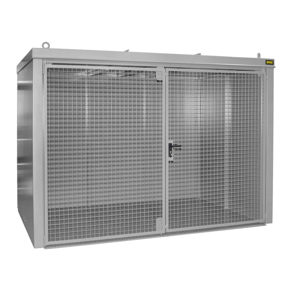 Produktabbildung: Bauer® Gasflaschen-Container GFC-B, feuerbeständig, für max. 96 Flaschen, mausgrau