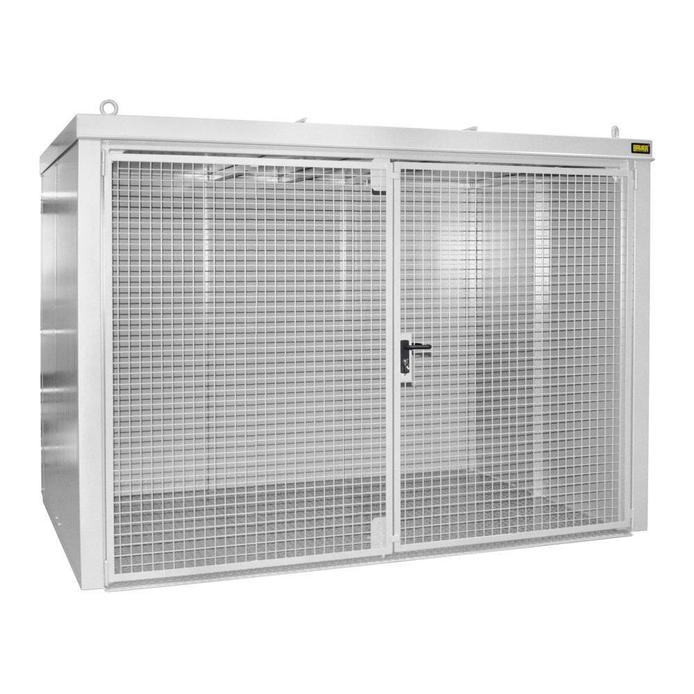 Produktabbildung: Bauer® Gasflaschen-Container GFC-B, feuerbeständig, für max. 96 Flaschen, grauweiß