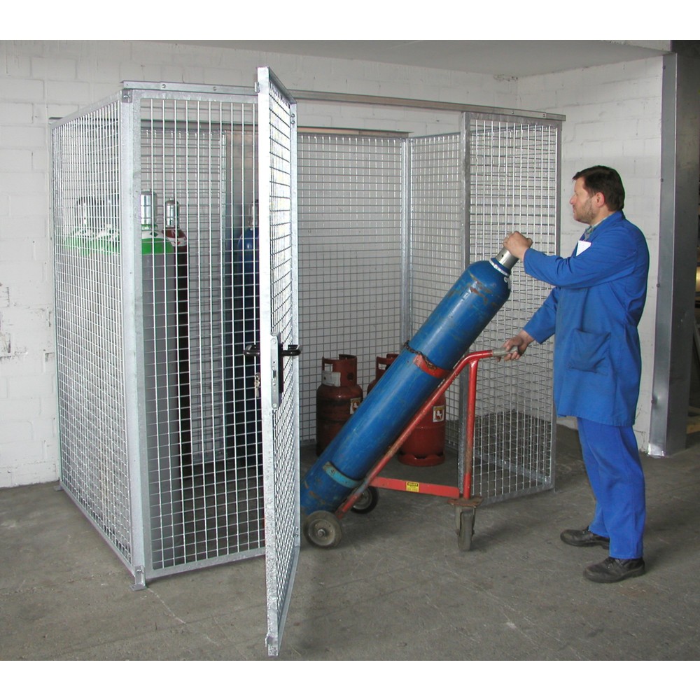 Produktabbildung Nr. 2: Bauer® Gasflaschen-Lagerbox TRGS 510 ohne Dach, 1-türig, 60 Flaschen