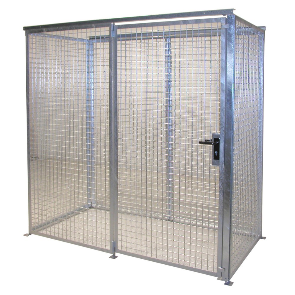 Produktabbildung: Bauer® Gasflaschen-Lagerbox TRGS 510 ohne Dach, 1-türig, 32 Flaschen