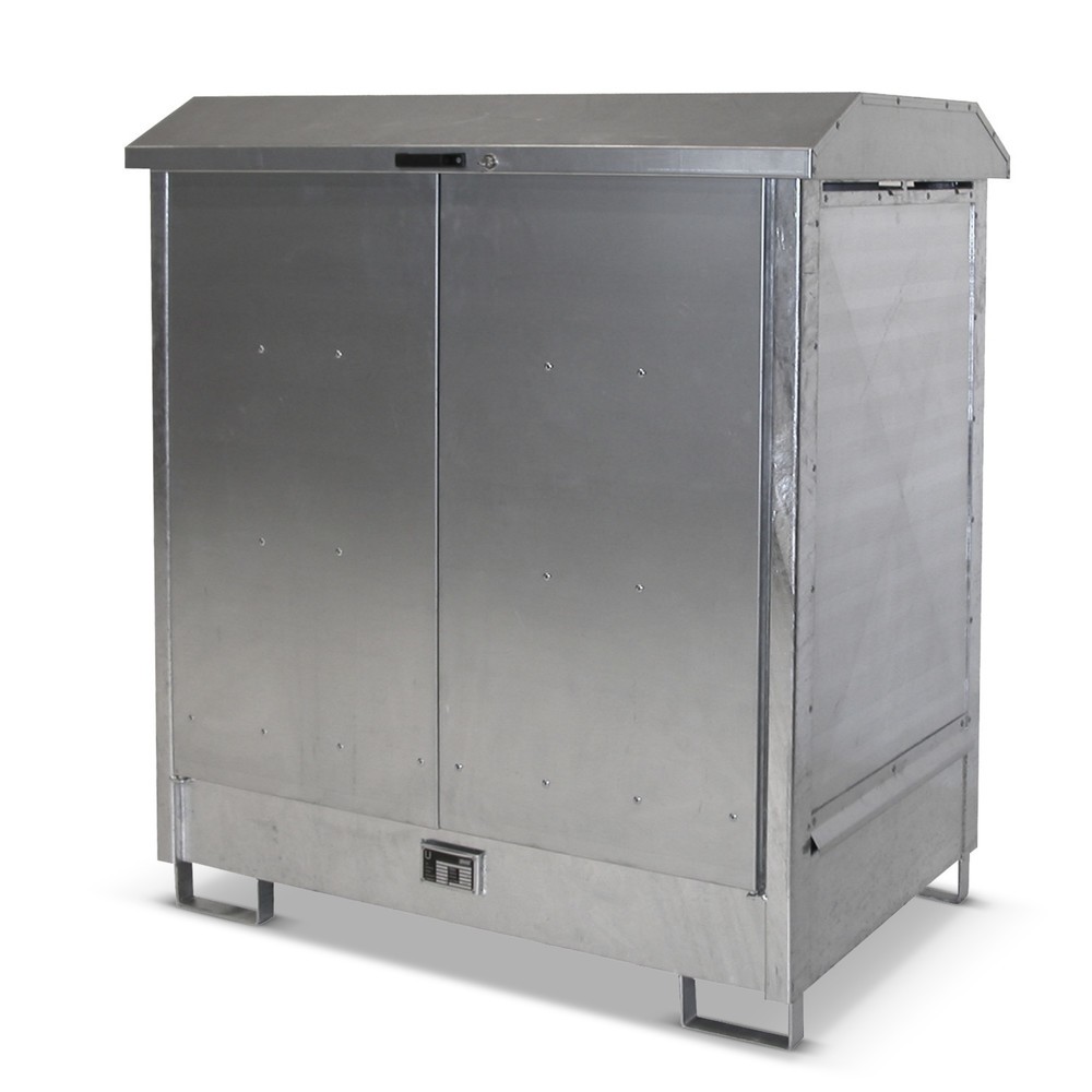 Produktabbildung: Bauer® Gefahrstoff-Depot GD-N, inkl. Auffangwanne für 2x 200 l, HxBxT 1.610 x 1.440 x 1.015 mm