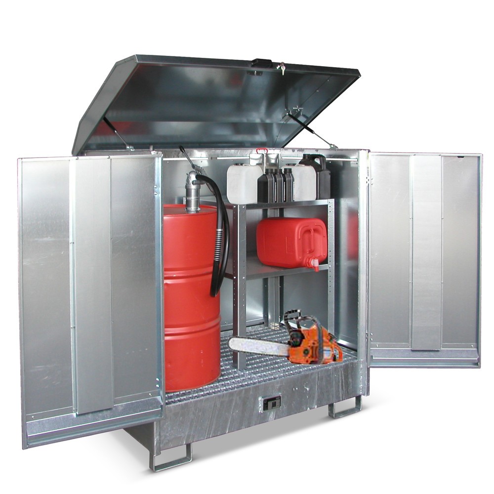 Produktabbildung Nr. 2: Bauer® Gefahrstoff-Depot GD-N, inkl. Auffangwanne für 2x 200 l, HxBxT 1.610 x 1.440 x 1.015 mm