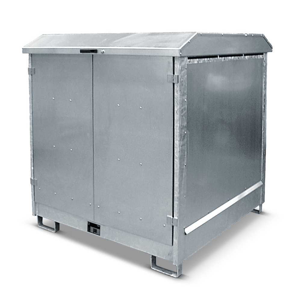 Produktabbildung: Bauer® Gefahrstoff-Depot GD-N, inkl. Auffangwanne für 4x 200 l, HxBxT 1.550 x 1.440 x 1.500 mm