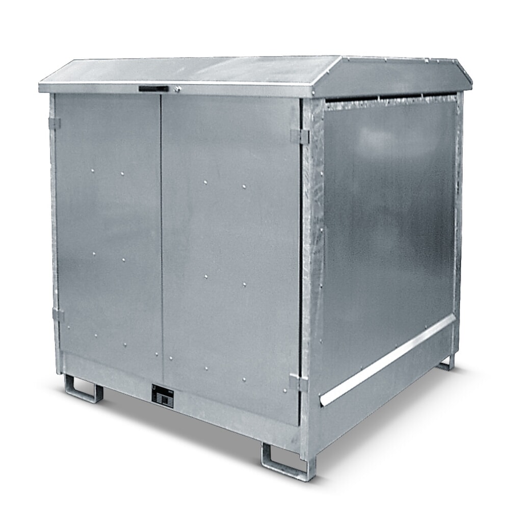 Bauer® Gefahrstoff-Depot GD-N, inkl. Auffangwanne für 4x 200 l, HxBxT 1.550 x 1.440 x 1.500 mm Produktabbildung: Bauer® Gefahrstoff-Depot GD-N, inkl. Auffangwanne für 4x 200 l, HxBxT 1.550 x 1.440 x 1.500 mm