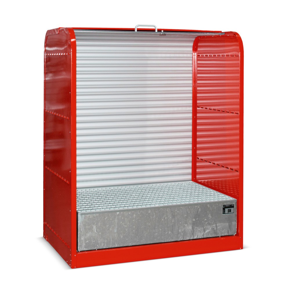 Produktabbildung: Bauer® Gefahrstoff-Rollladenschrank RSG1, inkl. Auffangwanne für 2x 200 l