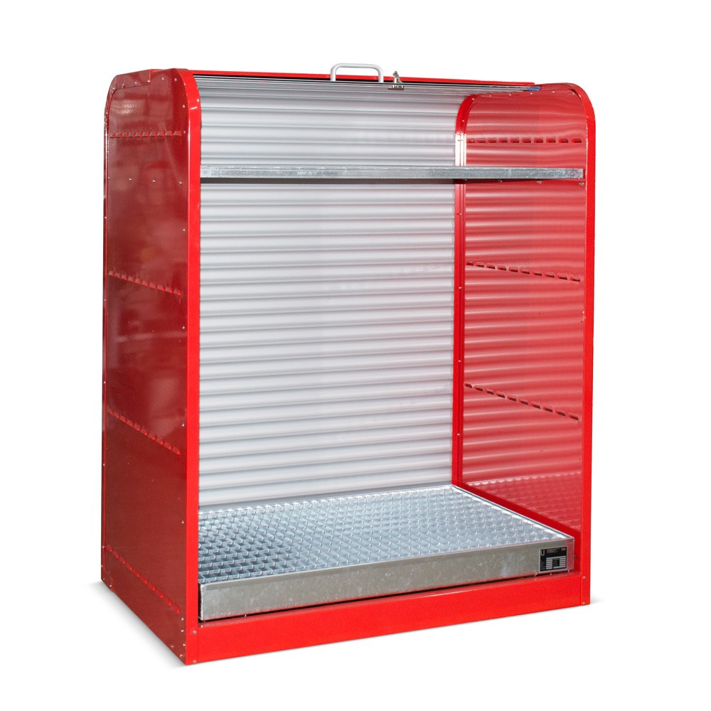 Produktabbildung: Bauer® Gefahrstoff-Rollladenschrank RSG2, inkl. Auffangwanne für 6x 60 l