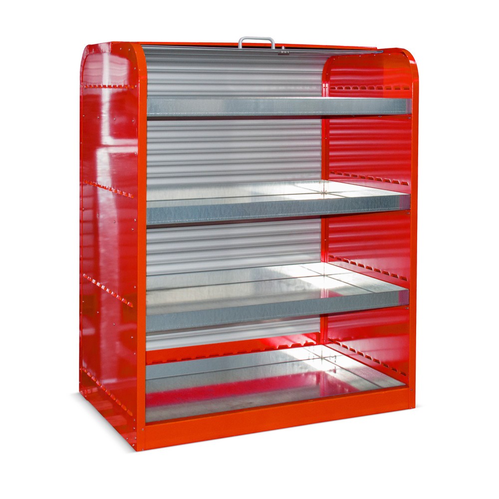 Produktabbildung Nr. 1: Bauer® Gefahrstoff-Rollladenschrank RSG4, inkl. 4 Kleingebindewannen