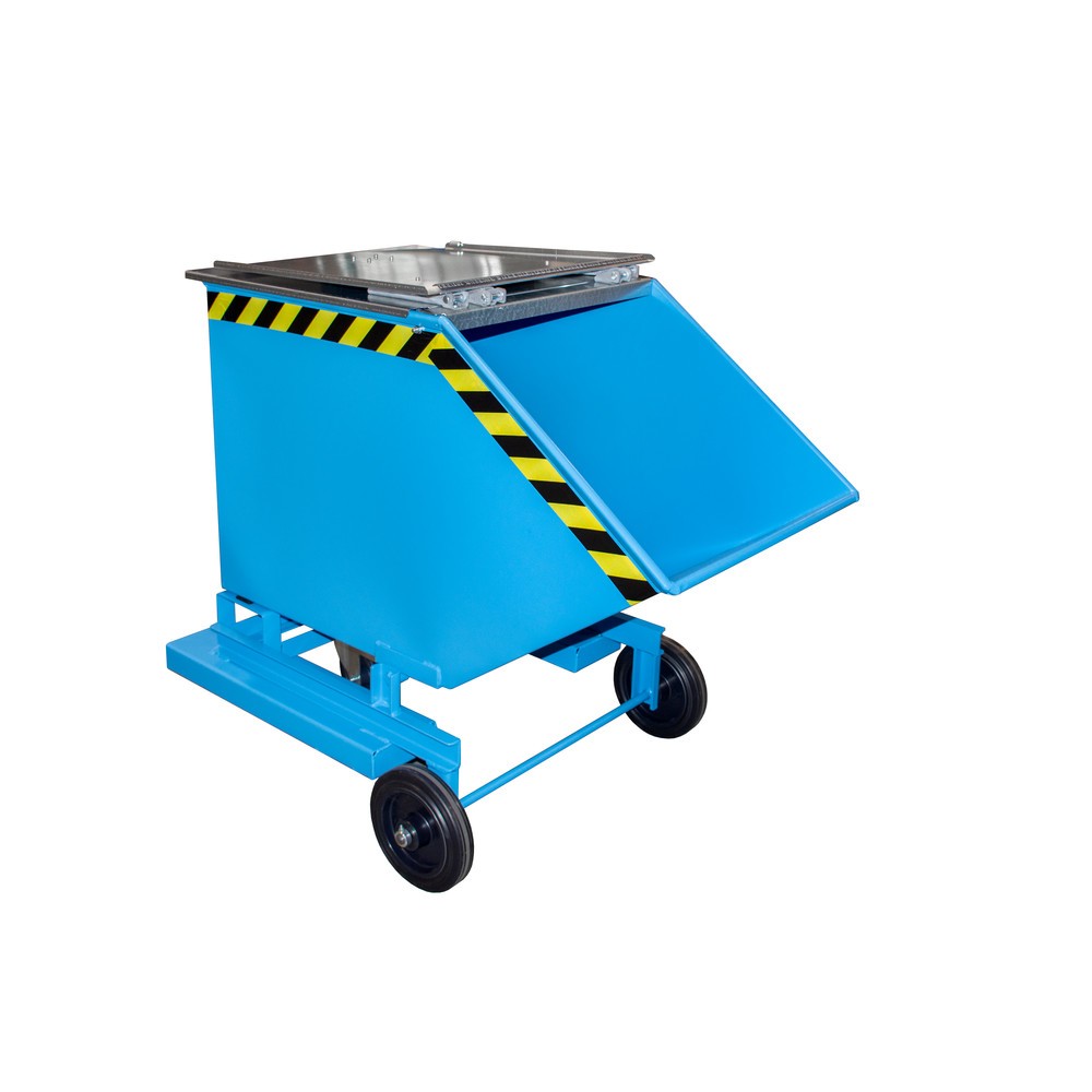 Produktabbildung Nr. 1: Bauer® Kastenwagen kippbar, mit Fahrwerk + Gabeltaschen, Volumen 0,4 m³, RAL 5012 lichtblau